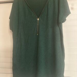 Lavish Green Short Sleeve Relaxed Blouse